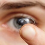 Contact lens on finger tip