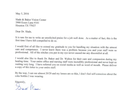Letter to Dr. Slade