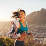 Fit woman running